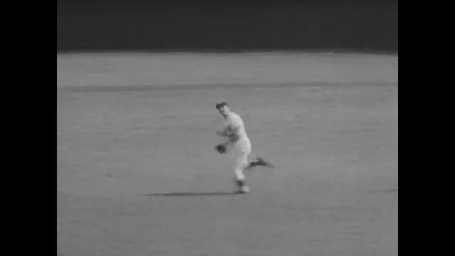 1955년 월드시리즈 야구 경기의 흑백 기록 영상